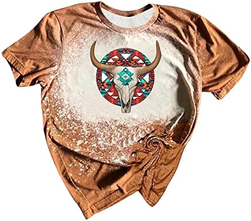Aztec Zapadne majice za žene plus veličine Ljetni vrhovi etničke stile Crewneck majica kratkih rukava Ležerne prilivne labave bluze