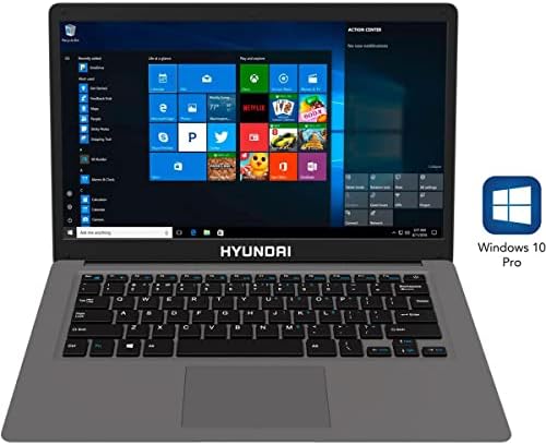 HYUNDAI 14 inčni Hybook 4GB RAM-a, 128GB za pohranu, Windows 10 Pro Laptop, Intel Celeron N4020, proširivo skladište, microSD Slot , 14.1 inčni IPS ekran, WiFi & Bluetooth, 5000mAh baterija.