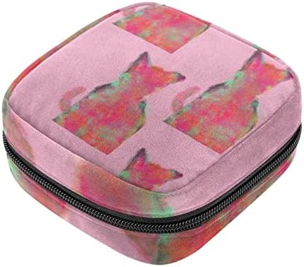 ORYUEKAN torba za odlaganje higijenskih uložaka, torbica za menstrualne čašice, prenosne torbe za odlaganje higijenskih uložaka ženstvena torba za prvu menstruaciju za djevojčice žene dame, Pink Cat Kawaii životinja