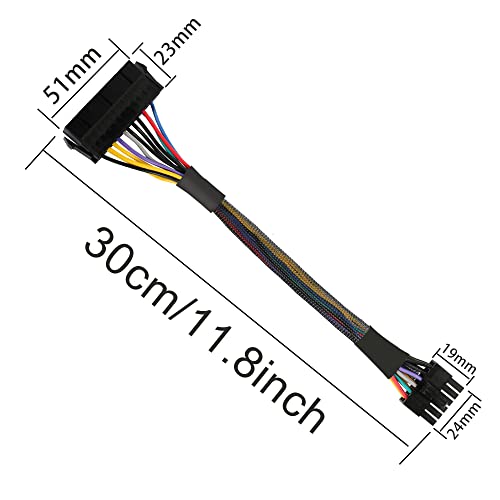 Gintooyun 24 pin do 12 pin adaptera, 24p do 12p ATX PSU Glavni kabl za napajanje sa pletenim rukavima, podrška
