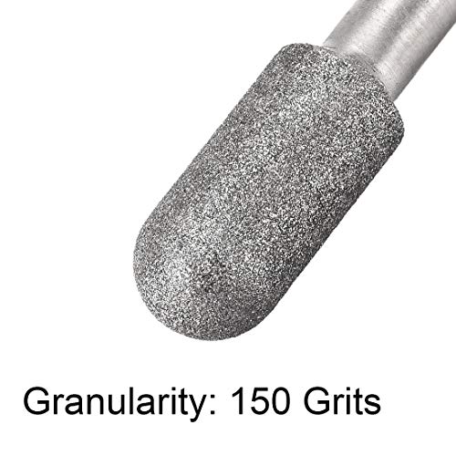 uxcell Diamond Burrs Bits burgija za brušenje rezbarenje rotacioni alat za stakleni kamen keramika 150 Grit 1/4 drška 10mm cilindar kuglasti nos 10 kom