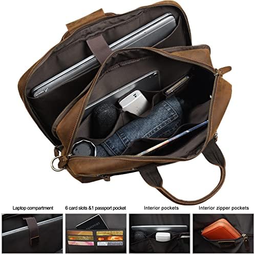 TIDING Muška kožna Kabriolet torba ruksak 15,6 inča futrola za Laptop multifunkcionalna poslovna torba za nošenje