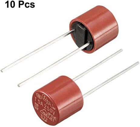 Uxcell 10pcs Dip montirani minijaturni cilindar Slow puhanje Micro osigurač T5A 5A 250V crvena