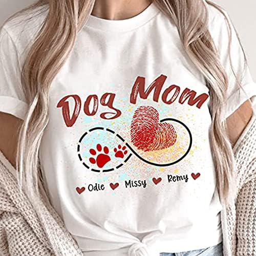 Ttmaxx Dog Mom Shirt, Dog Custom Hoodies, personalizovani Psi ' Names T-Shirt, Custom Dog Duks, Dog mama Hoodies, Custom Dog Tshirt, poklon za pseće ljubitelje Crne