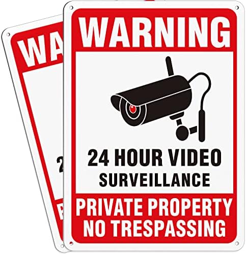 Tailedi 4-paket privatno vlasništvo znak bez neovlaštenog ulaska, 24 sata znak za Video nadzor, reflektirajući