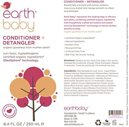 Zemljinski bablica + Devangler, hipoalergeni za osjetljivu kožu, prirodnu i organu, za bebe mališane i djecu, 8,4 fl oz