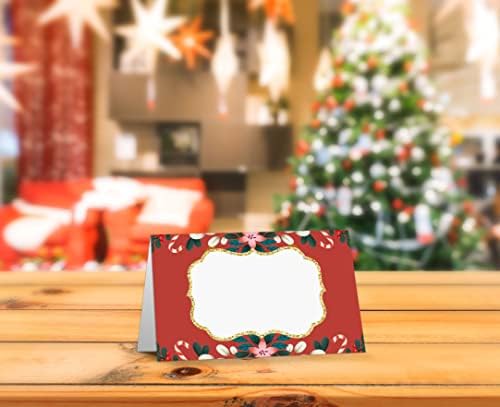 Tabela Place kartica, Božić tematske šator stil kartice, paket 25 pola puta prijem Place kartica, savršen za Božićnu zabavu, rođendan, vjenčanje, Svadbeni tuševi, banket i posebne događaje A03