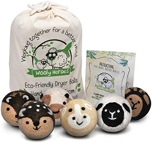 Wooly Heroes vune sušilice kugle-organski Eco Friendly-6-Pack XL ~ za višekratnu upotrebu omekšivač ~ sa besplatno