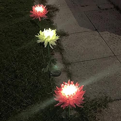 JJRY 2pcs LED solarna svjetla Umjetna krizantemum simulacijski cvijet na otvorenom vrtna uložaka lampe za dvorište za kućno uređenje dvorišta / crno