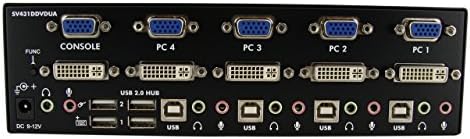 Starch.com 4 Port DVI VGA Dvostruki monitor KVM prebacite USB sa audio i USB 2.0 čvorištem