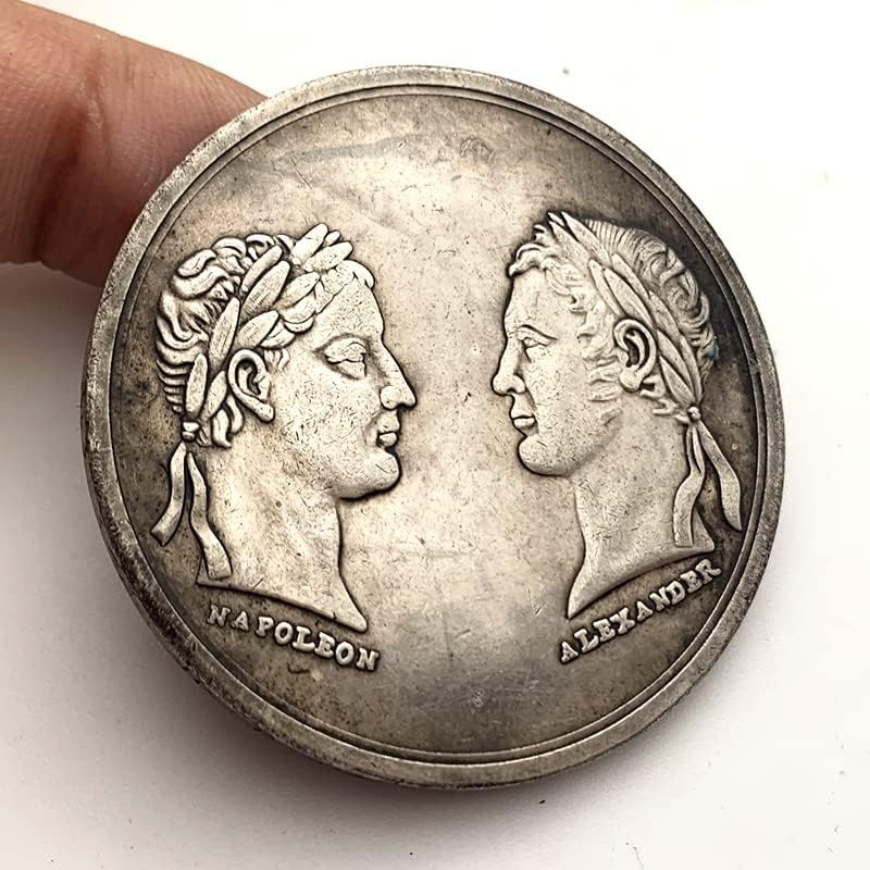 Napoleon Aleksandar suveren mesing stara srebrna medalja francuski Bakarni srebrni novčić 43mm komemorativni novčić