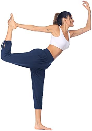 Coorun kompatibilan za žene Capri yoga hlače sa džepovima visokog struka jogger hlače udobne labave lounge