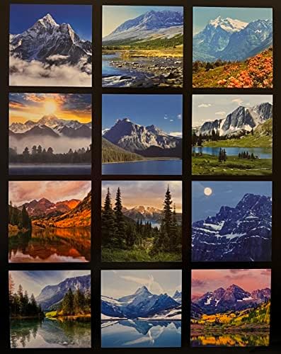 Veličanstvene planine 12-mjesečni zidni kalendar | 12 x24 otvoren | Izvrsne slike scenografije