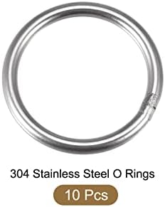 METALLIXITY 304 O prstenovi od nerđajućeg čelika 10kom, zavareni okrugli prsten - za viseće predmete