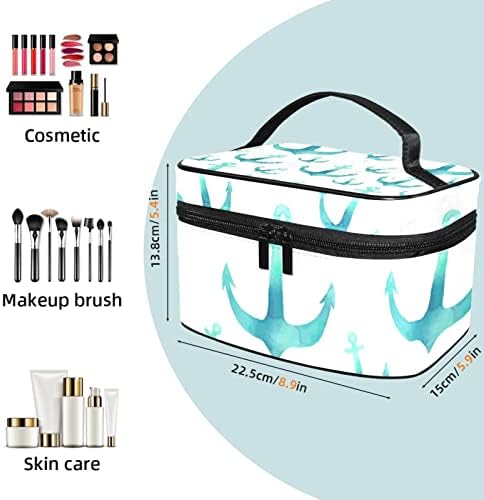 Yoyoamoy Travel Makeup torba, zeleno sidro Velika kozmetička torba Make up organizator Multi Funkcijske torbe za toaletne torbe za žene djevojke