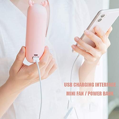 Qyer lagani ručni ventilator, slatki mini USB ručni ventilator, zvuk punjivi prenosivi ventilator za maglu za kućnu kancelariju pogodnost