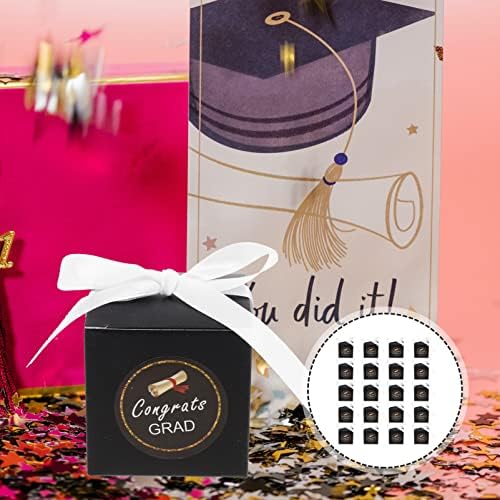 Nolitoy 50pcs CAP CAP CANDY BOX Doktorska poklon kutija poklon kutija Crna matura Proslava liječenje slatkog biskvitnog čokoladne mature za diplomiranje