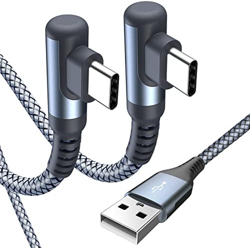 sweguard USB C kabl pod pravim uglom 3.1 a brzo punjenje 2-Pack, 6.6 ft+20ft, Tip C punjač