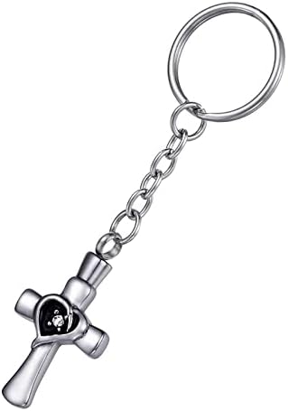 Dotuiarg ogrlica od nehrđajućeg čelika za ljudske pepeo pepeo urn ključevi Cross Love Crystal kremiranje urn Privjesak za ključeve
