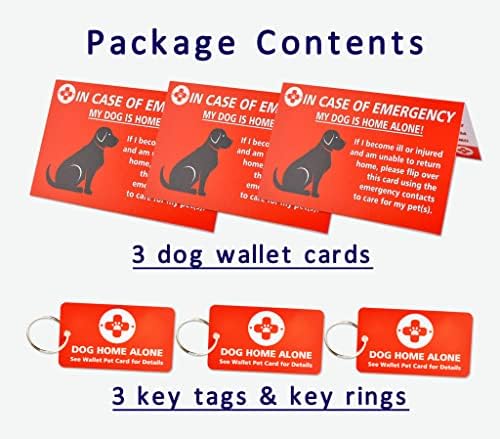 CloceanMoji psi su sami dom Alert Key Tag Tag Chipchain Hitni kontaktiraj Novčanik Savijena - 2 zapise