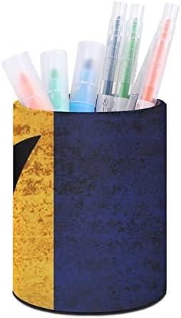 Vintage Barbados Zastava PU kožni držači za olovke okrugli Pen Cup kontejner uzorak stoni