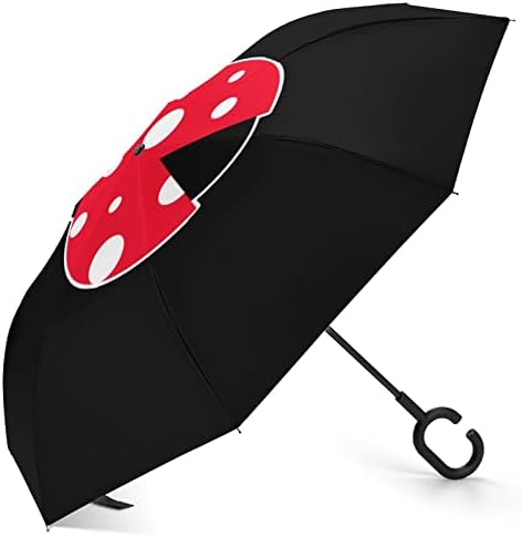 Ladybug obrnuti kišobran izolirani vojni kišobran s ručkom u obliku slova C