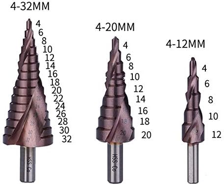Korak bušenja bitova Kobaltna koraka Set bušilice 4-12 / 4-20 / 4-32 mm alat za bušenje za metalni konusni trokut shunk bit
