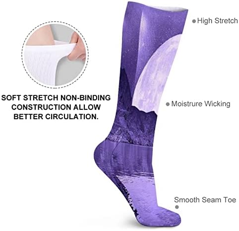 Ljubičasta Supermoon Tube Socks Crew Socks Prozračne atletske čarape Čarape na otvorenom za uniseks