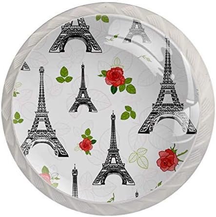 Idealiy Eiffelov toranj Pariz i ruže cvijeće Dan zaljubljenih srca ljubavi ladica za vrata povucite