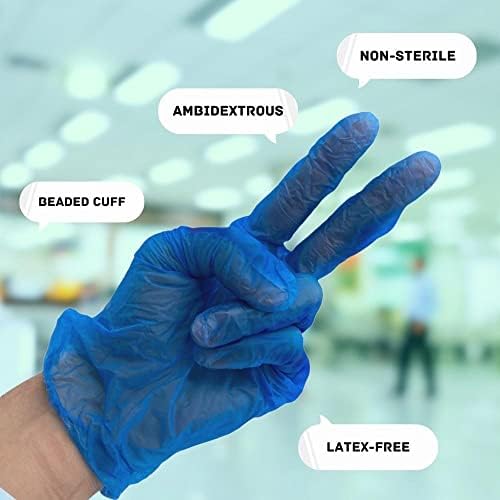 PSBM vinilne rukavice, plave, srednje veličine, 2000 tačaka, jednokratne rukavice bez pudera i lateksa