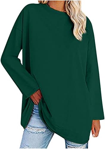 Narhbrg ženski povremeni dukseri Tunički vrhovi majice dugih rukava prevelika v izrez Dukseri Pulover za preklopke bluze