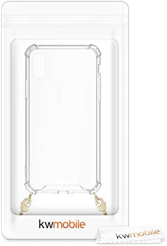 KWMobile futrola kompatibilna sa Apple iPhone XS - Crossbody Case Clear Prosparent TPU telefon s metalnim lancem - prozirno / zlato