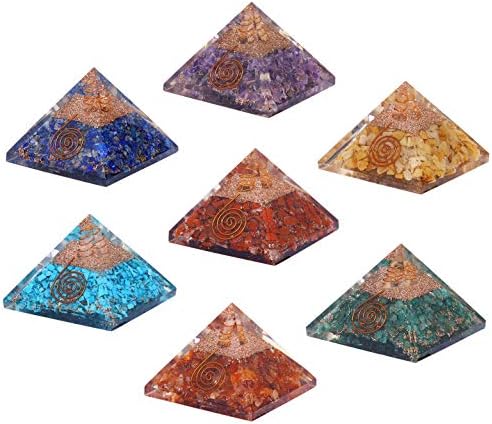 Sedam čakra i 7 boja Orgone piramide za piramide od 7 piramida zacjeljivanje kamena orgonita draguljastog kamenog kamenja Reiki Crystal Organise Početna Prosvijetljeno