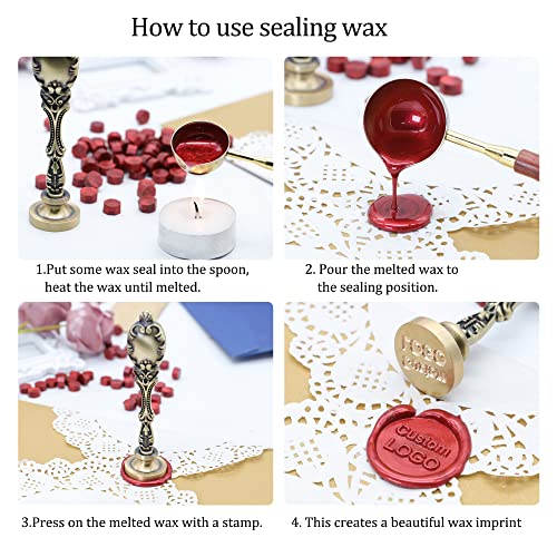 Swangsa Custom Wax brtvena pečata, personalizirana slika / logo Prilagođeni brtveni vosak za brtvljenje, odlično za ukrašavanje svadbenih pozivnica Pokloni pakiranje, ružičasta ručica
