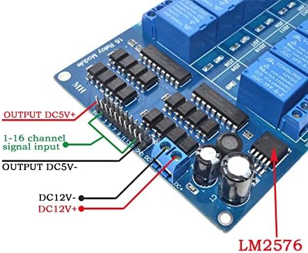 16-kanalni relejni modul 12V sa optopojumskom odborom za proširenje niskog nivoa za maline pi arduino
