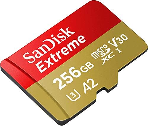 SanDisk Extreme 256GB MicroSD kartica radi sa DJI Mavic Mini 2, Mavic Mini 2 SE, Mavic Air 2 drone - V30 A2 paket sa 1 Sve osim Stromboli čitač multi Slot kartica
