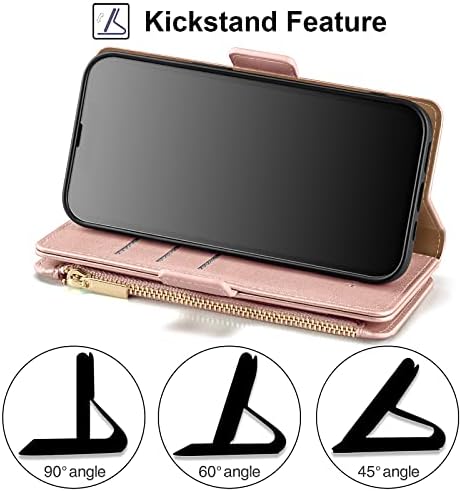 Antsturdy za iPhone 14 Pro Max 5G novčanik slučaj 【RFID Blokiranje】【Zipper Poket】【7 Slot za
