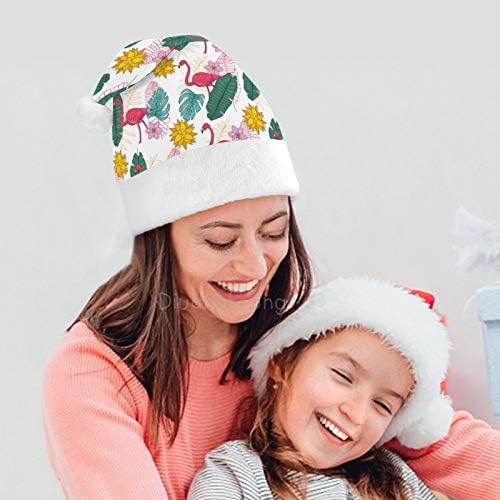 Božić Santa šešir, Flamingo ostavlja Božić Holiday šešir za odrasle, Unisex Comfort Božić kape za Novu