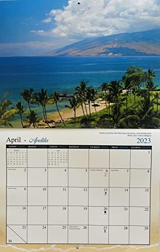 Dugi 2023 Maui The Valley Isle Havajski dvanaestomjesečni kalendar