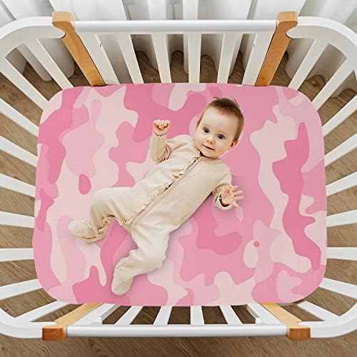 Kigai kamuflažni list krevetića mekani prozračni objekat za bebe uklapa se standardni jastučić madraca krevetića, 39 x 27 x 5 inča