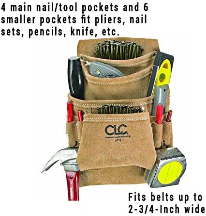CLC Custom Koštarcraft I923X Suede Carpenter's Torba za nokte i alate, 10 džep