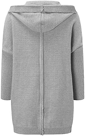 Kordžinski džemperi Fragarn za žene 2021, Kardigani s kapuljačom, čvrsti otvoreni prednji kardigani džemper sa letvicama Pleteni kaput