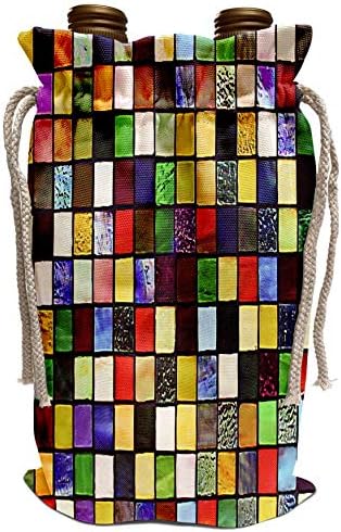 3drose Lee Hiller Designs Mosaic Tiles-Image of multi Color Glass Mosaic Tile panel Print - Wine Bag