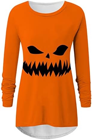 Slatka košulja za gamaše Halloween tiskani dugi labavi okrugli vrat dugih rukava dugih rukava grafički paleti vrhovi