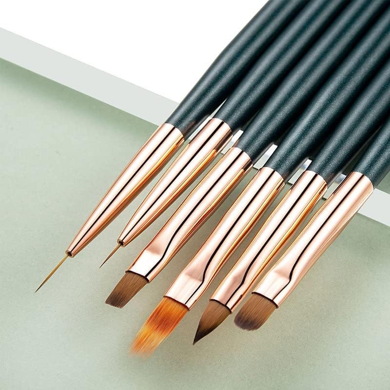 MMLLZEL 6kom Painting Liner crtanje četkica za nokte Carving Gel Extension Builder Pen alati za manikuru