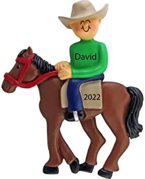 Kaubojski Ornament personalizirani Ornament za konje 2022 kaubojski Božićni ukrasi, ukras za dječaka