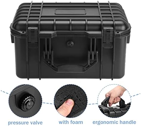 Igrač za skladištenje alata za prodaju, plastični ambalažni okvir Vodootporni instrument Sigurnosni zaštitni alat Box Portable ABS vodootporan kutija za alat - crna