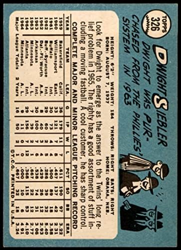 1965 TOPPS # 326 Dwight Siebler Minnesota Twins Ex Blizanci