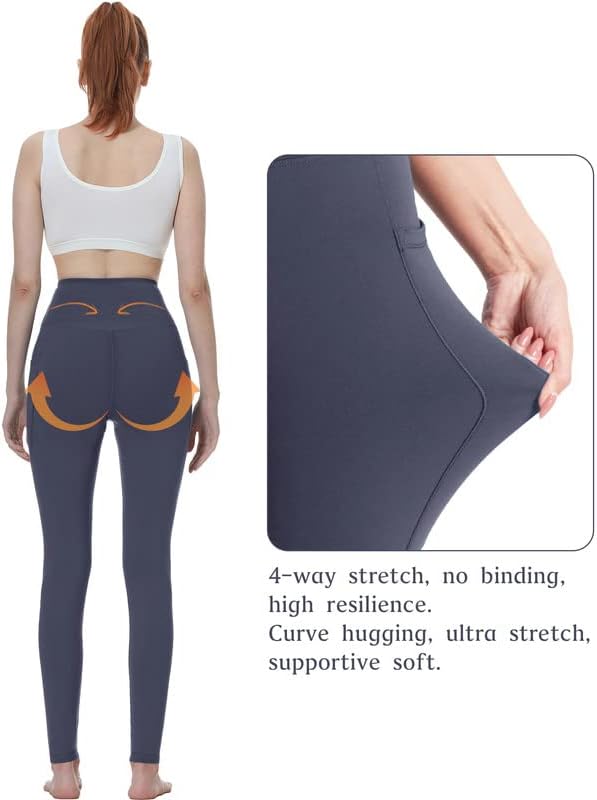 Kowbear Womens joga tamki 4-smjerni rastezljivi temmske gumene gaćice sa džepnim vježbama Atletska teretana casual pantalone