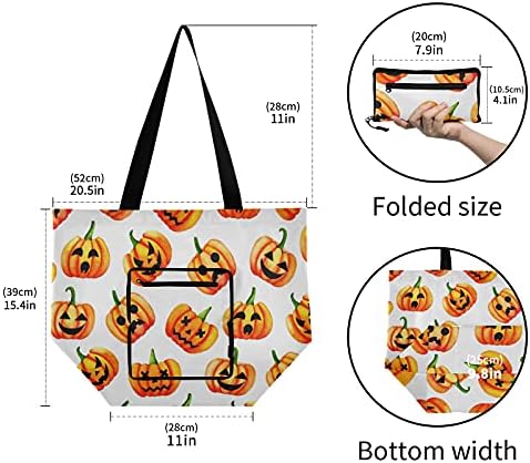 Scary Pumpkin Happy Halloween sklopiva torba za višekratnu upotrebu torba za namirnice teška torba za kupovinu Školska torba za plažu, putovanja, teretanu i plivanje
